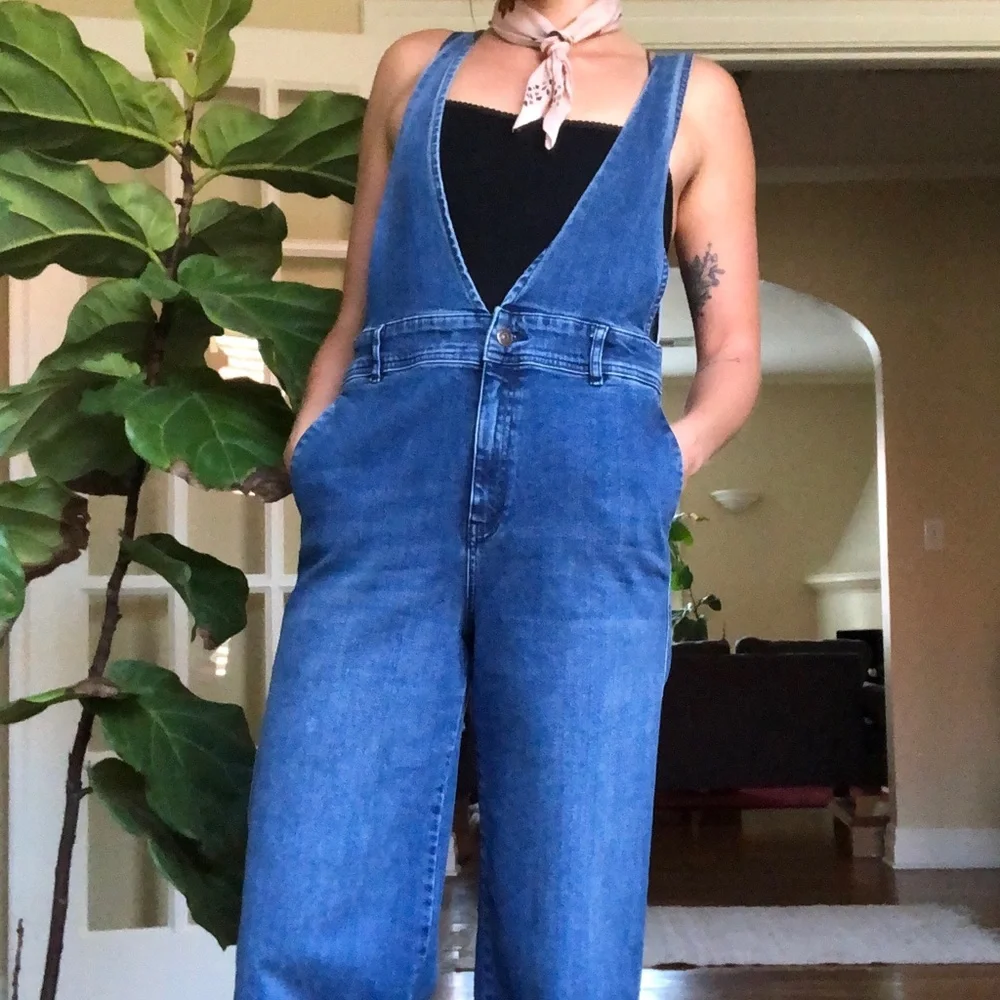 Free People Wide leg overall/jumpsuit. - Picture 1 of 4